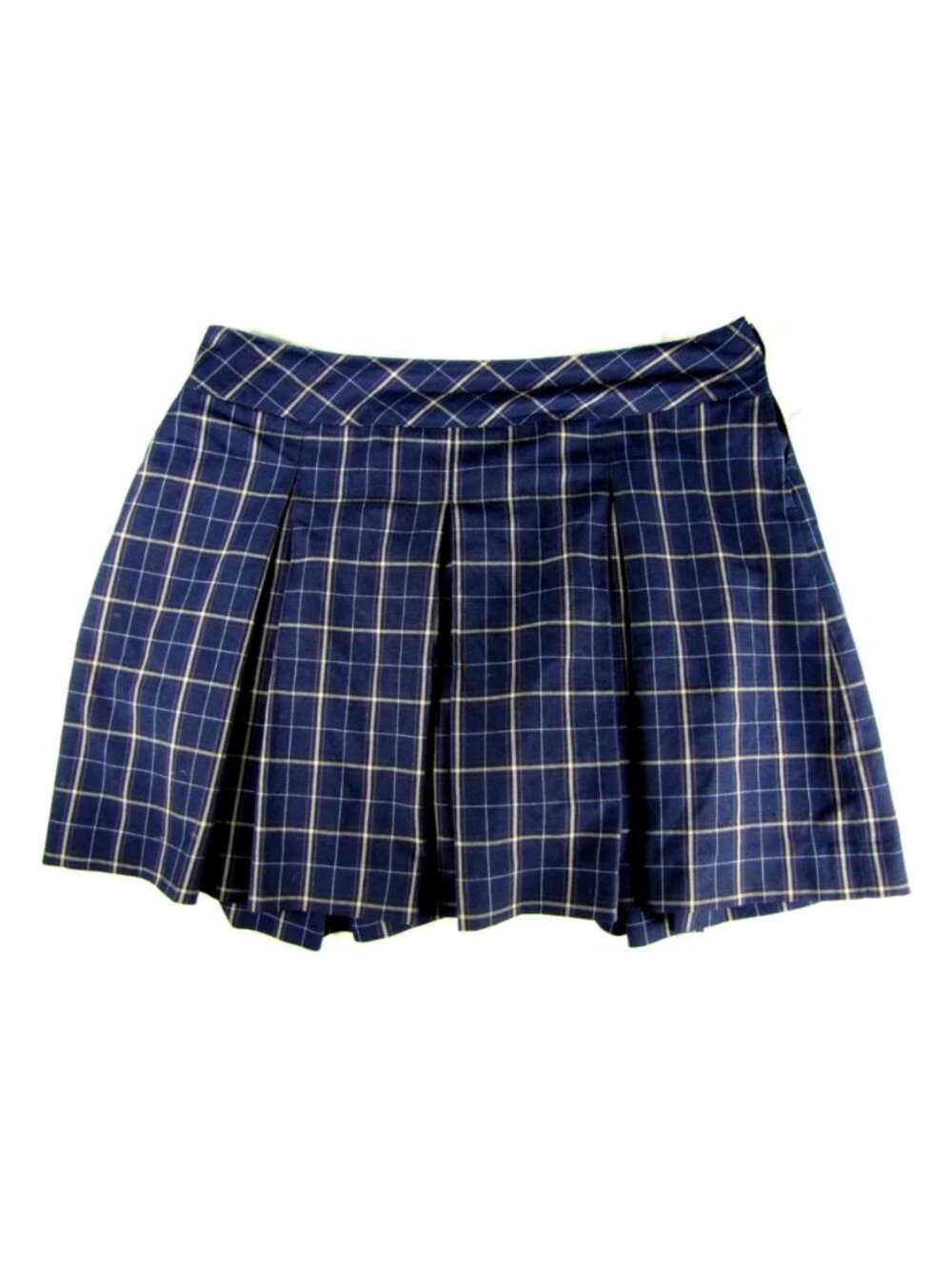 SALE!  Plaid Pleated Goth Punk Blue Midi Knee Skirt